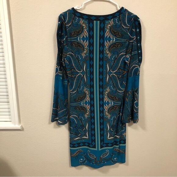 INC International Concepts Paisley Print Studded Wear to Work Dress size large - Picture 6 of 7